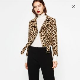 Animal Print Biker JAcket at Zara